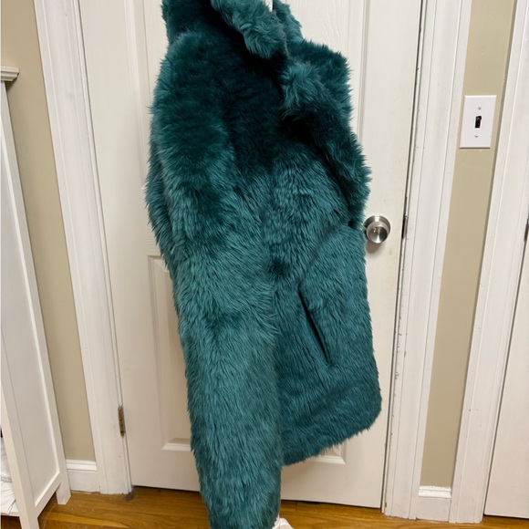 UGG Lianna Teal Real Leather Shearling Coat - Picture 3 of 5